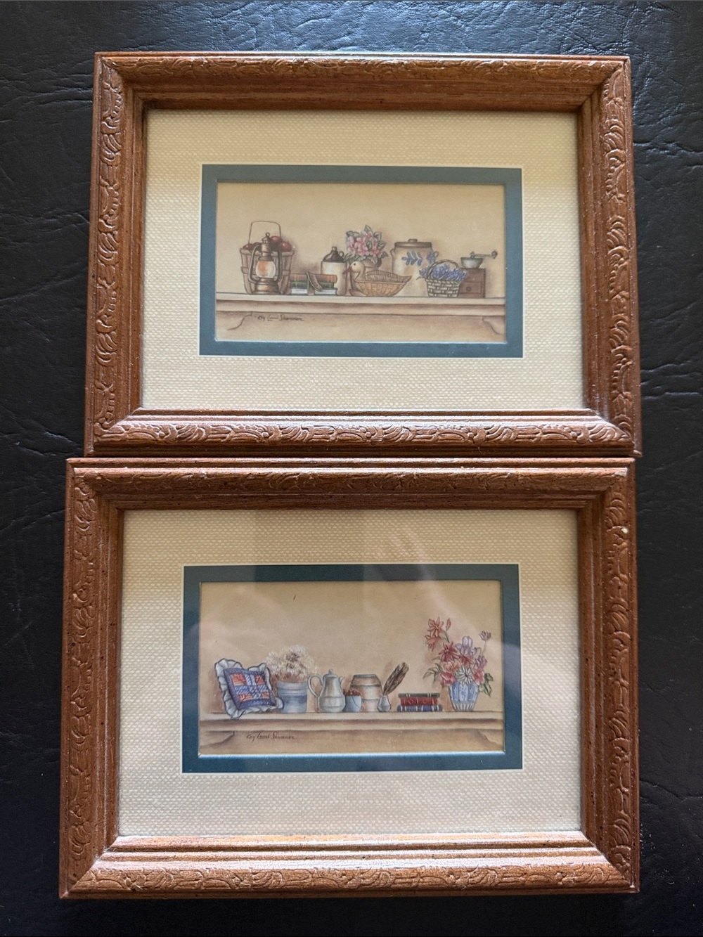 Vintage prints but Kay Lamb Shannon. Pair in Brown Frame